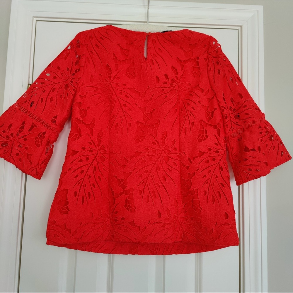 Talbots Scarlet Lace Blouse